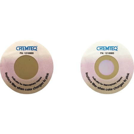 Chemteq Filter Change Indicator Sticker for Mercaptans Gases & Vapors, PK5 121-0000